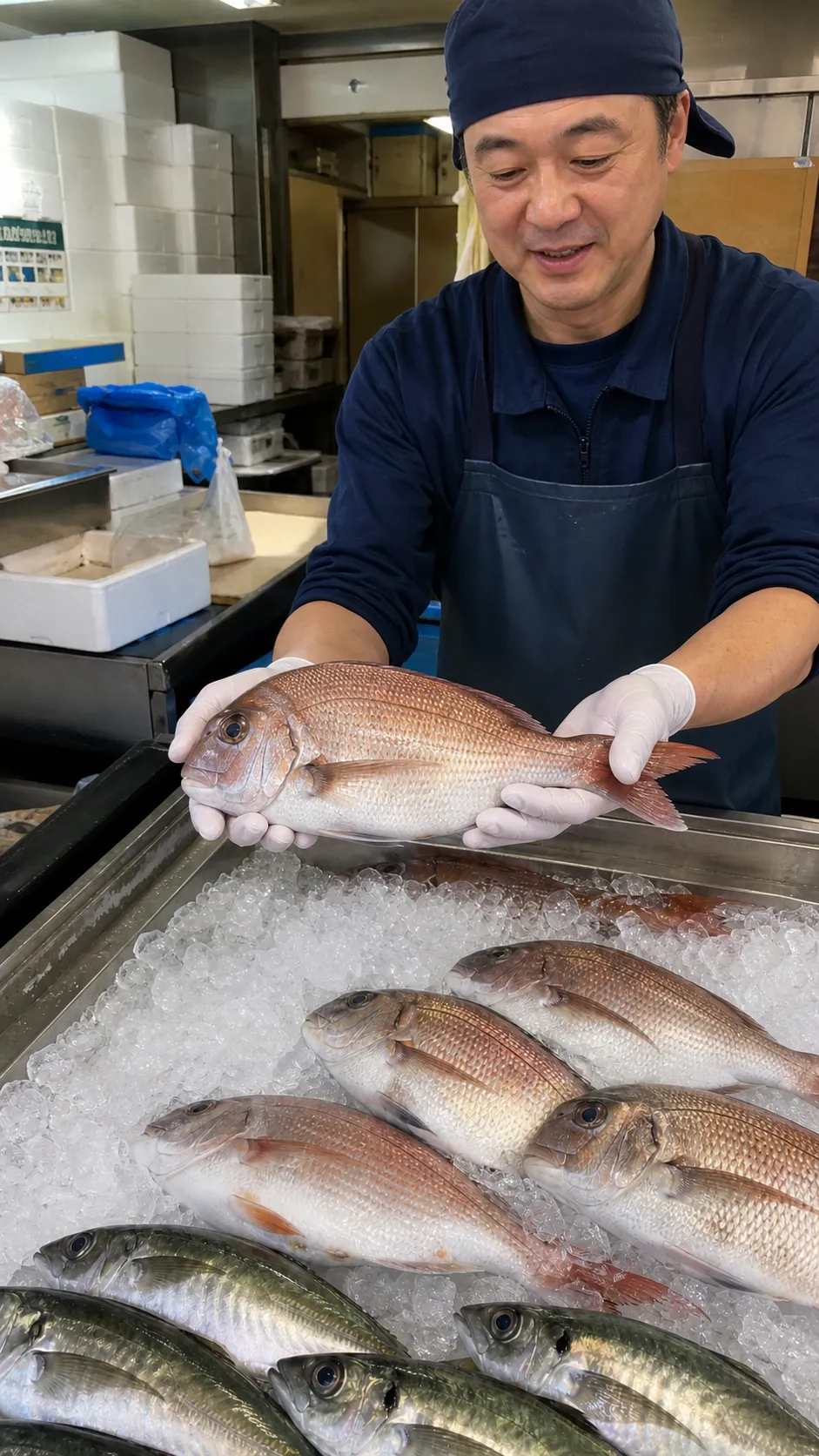 鮮魚店の素材写真